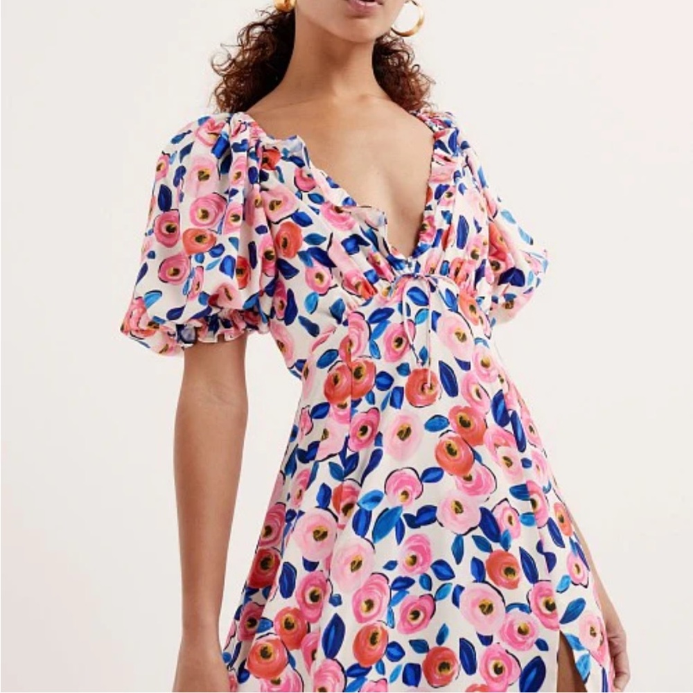 For Love And Lemons Floral Gianna Midi Dress